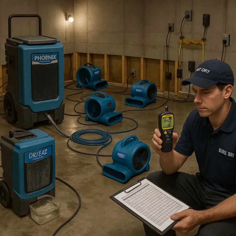 Structural Drying and Dehumidification process in Avon, IN